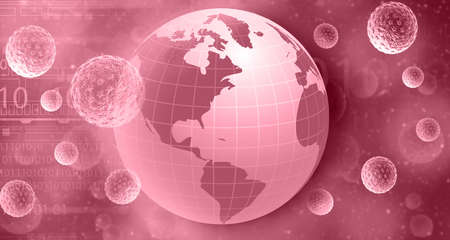 Covid 19, corona virus attack in world. 3d illustrationの写真素材