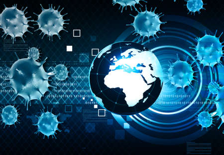 coronavirus affecting world. 3d illustrationの写真素材