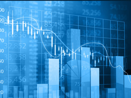 Financal stock market chart graph background. 3d illustrtion