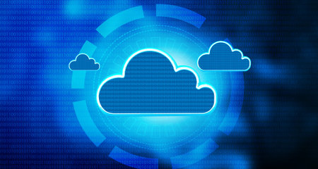 Cloud computing. communication network concept. 3d illustration