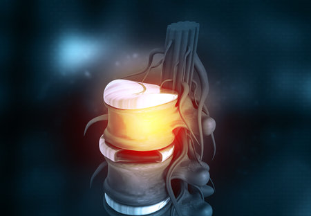 Spinal cord anatomy. 3d illustration