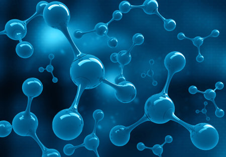 Molecules scientific background. 3d illustrationの写真素材