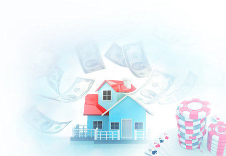 House with dollar notes. 3d illustrationの写真素材