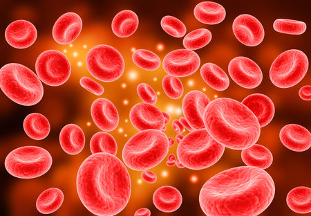 Red blood cells, abstract scientific concept. 3d illustrationの写真素材