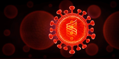 HIV virus anatomy. 3d illustrationの写真素材
