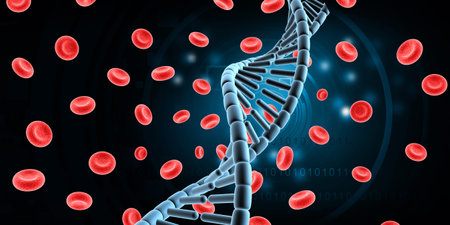 DNA strand model . Abstract  scientific background. 3d illustrationの写真素材