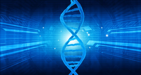 Recombination dna technology background. 3d illustrationの写真素材