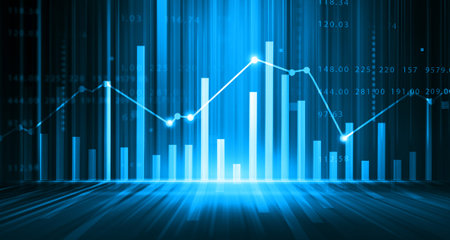 Stock market investment graph chart. 3d illustrationの写真素材