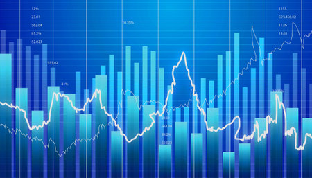 Stock market investment graph chart. 3d illustrationの写真素材