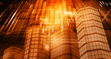 Stock market investment graph chart. 3d illustrationの写真素材