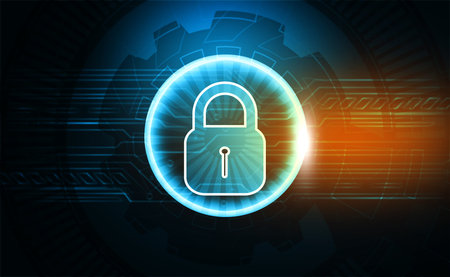 Internet and cyber security concept. digital technology background. 3d illustrationの写真素材