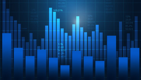 Stock market investment graph chart. 3d illustrationの写真素材