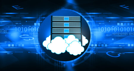 Cloud server.  Cloud Computing Concept. 3d illustrationの写真素材