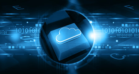 Cloud computing.Cloud Computing Concept. 3d illustrationの写真素材