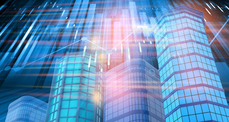 Stock market investment graph chart. 3d illustrationの写真素材