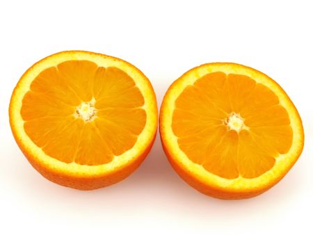 Two piece of Orange fruit on backgraundの写真素材