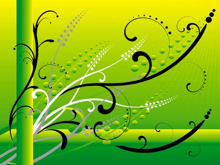 yellow and green abstractの写真素材