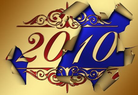 Welcome the New Year 2010, old year Goodbyeの写真素材