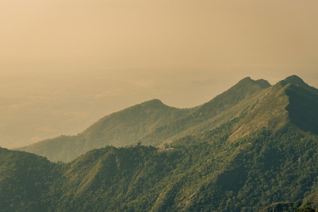 Mountains dawn sunrise view Image taken at Kodaikanal tamilnadu India from top of the hill.の写真素材