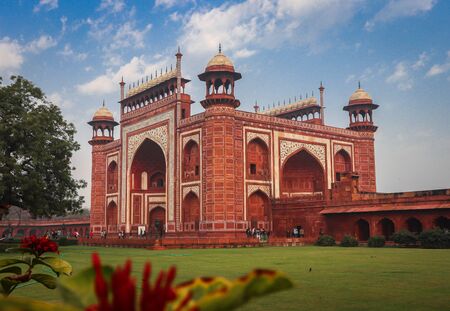 tajmahal image is take at agra uttar pradesh india on 02 apr 2019.の写真素材