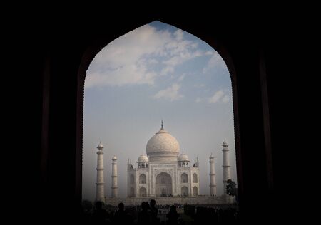 tajmahal image with blue sky background image taken at agra uttar pradesh india.の写真素材