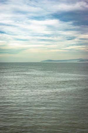 sea horizon at early in the morning from flat angle image is taken at early morning. it is showing the beautiful seascape of nature.の写真素材