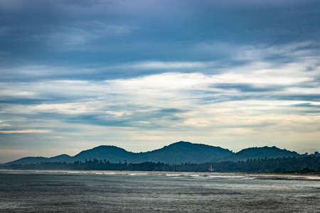 sea horizon at early in the morning from flat angle image is taken at early morning. it is showing the beautiful seascape of nature.の写真素材