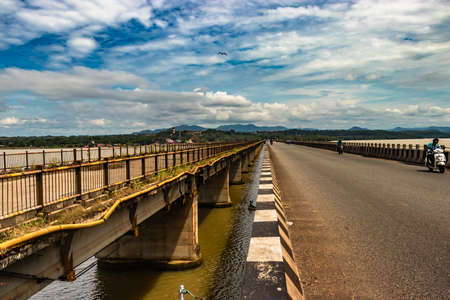 national highway of india with amazing blue sky background image is taken at karnataka india on Jan 05 2020.のeditorial素材