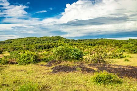 mountain landscape with amazing blue sky at morning image is taken at om beach gokarna karnataka india.の写真素材