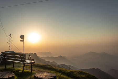 Natural view of hill range in morning Image taken at Kodaikanal tamilnadu India from top of the hill. Image is showing the beautiful nature.の写真素材