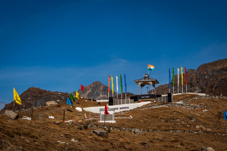 war memorial in the mane of martyrs image is taken at sikkim india on Jan 10 2020.のeditorial素材