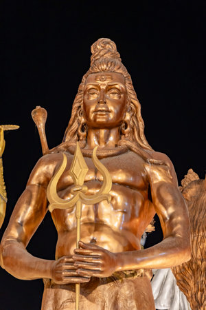 idol of hindu holy god lord shiva at outdoor from different angle image is taken at mahakaleshwar...