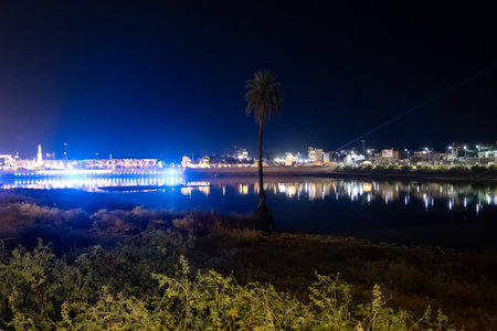 city night view with colorful lighting from different angle image is taken at ujjain madhya pradesh india.の写真素材