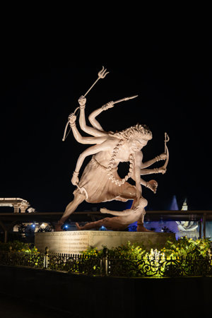 idol of hindu holy god lord shiva at outdoor from different angle image is taken at mahakaleshwar mahakal temple corridor ujjain madhya pradesh india.の写真素材