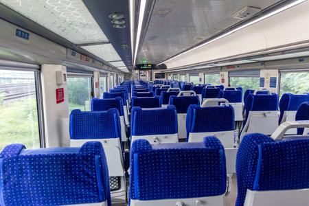 Passenger Coaches of high speed Train During Daytime from low angle image is taken of vande bharat...