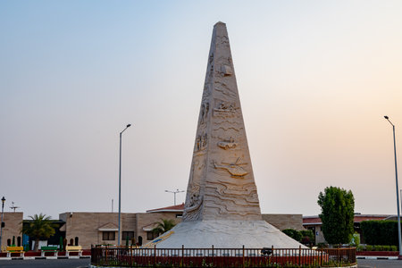 patriotic pillar in remembrance of soldier fought war by security force at india pakistan border image is taken at India-Pakistan Border Nadabet Tharad Gujarat.の写真素材