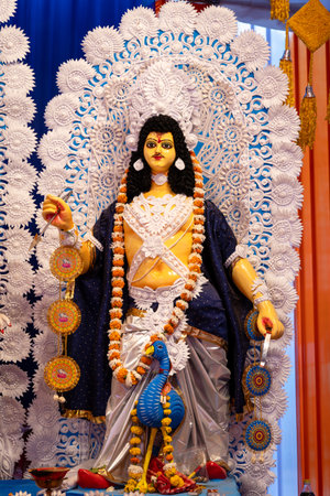 sacred hindu god vishwakarma idols on the occasion of dussehra at day
