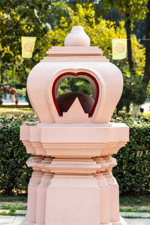 holy buddhist architecture at outdoor at day at Sarnath near Varanasi, India.の写真素材