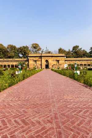 sarnath archaeological museum in daylight from unique perspective image is taken at Sarnath museum, Sarnath uttar pradesh india.の写真素材