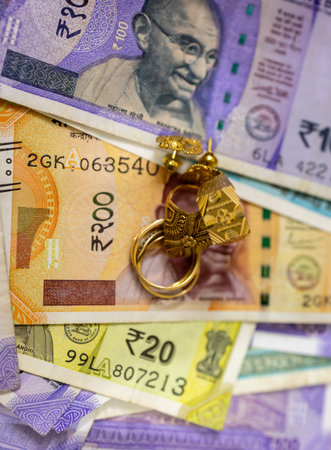 Jewelry And Money Displaying Wealth And Financeの写真素材