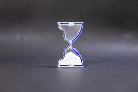 Transparent Sand Time Management Tool On Black Background