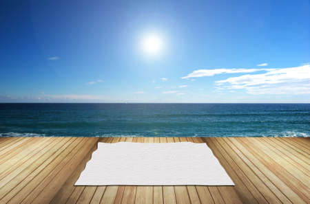 terrace overlooking the seaの写真素材