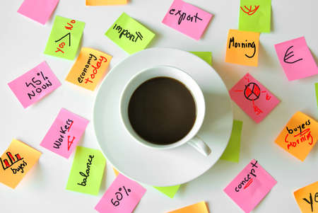 paper notes with organization of several daysの写真素材