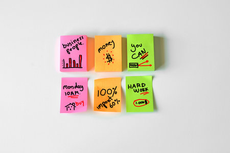 paper notes with organization of several daysの写真素材