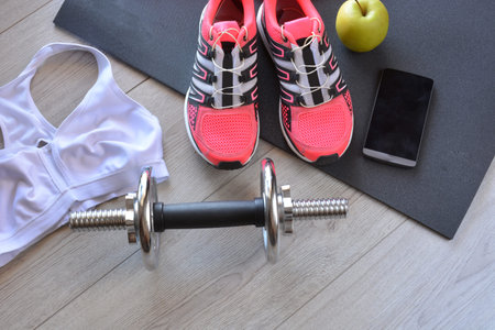 sneakers, clothing and accessories for fitness