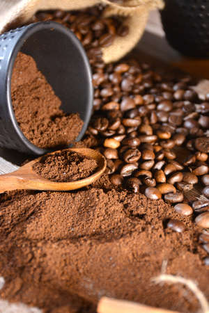 various types of coffee, beans, decaffeinated etc.の写真素材