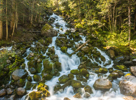 Photographs of the Valley in the Spanish Pyrenees. in midsummer. Ideal for hikingの写真素材