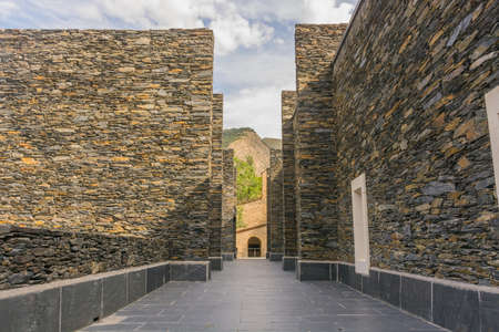 Basilica of Meritxell, located in Andorra, a country located in the Pyreneesの写真素材