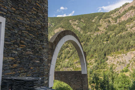 Basilica of Meritxell, located in Andorra, a country located in the Pyreneesの写真素材