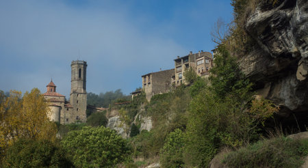 Mountain village called Rupit, located in Catalonia, Spain